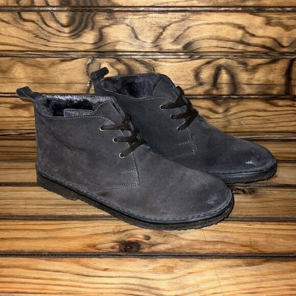 Vince Grey Suede Chukka‎ Boots Womens Size 8.5 Leather Ankle Lined Made in Italy
